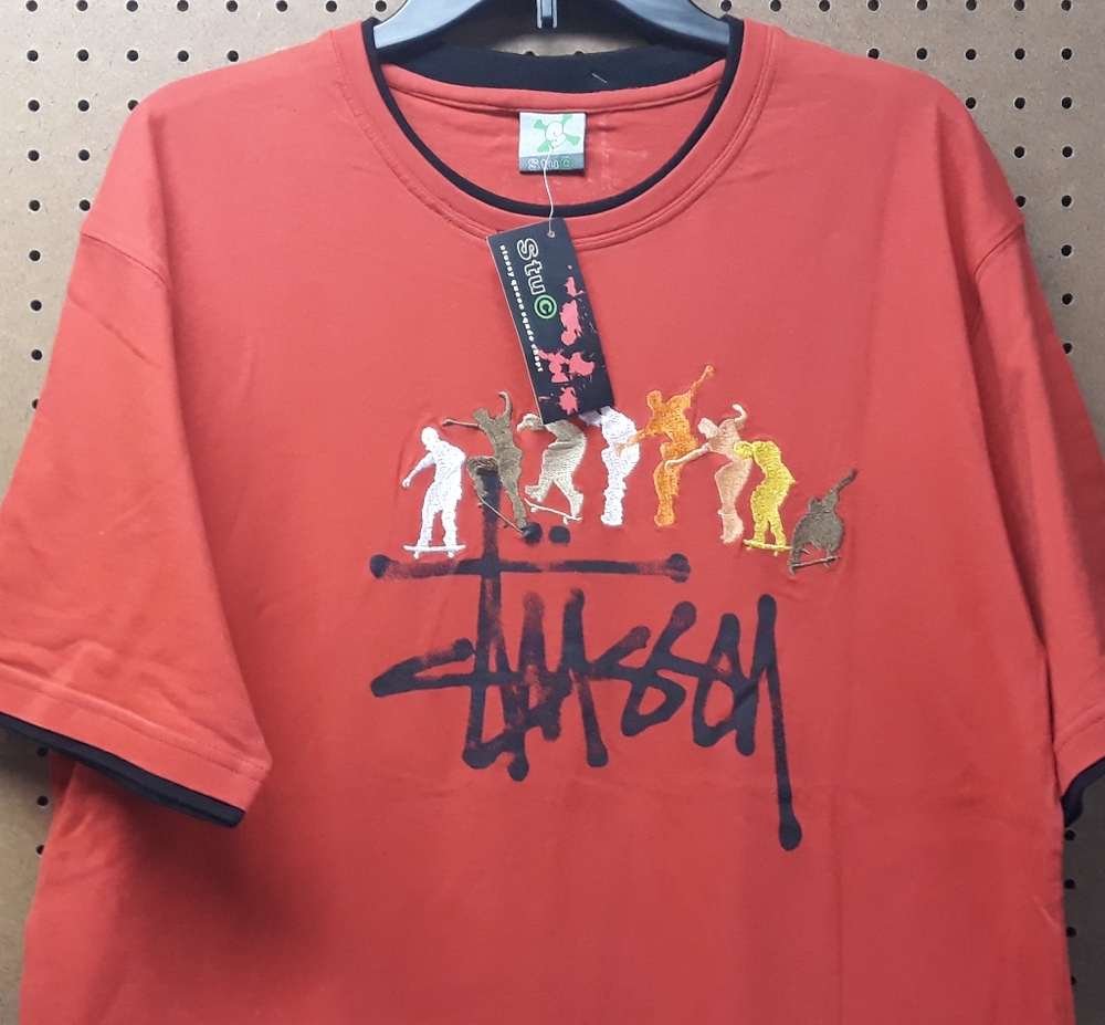 NWT Retro VTG 2003 Stussy Embroidered Skate Tee
